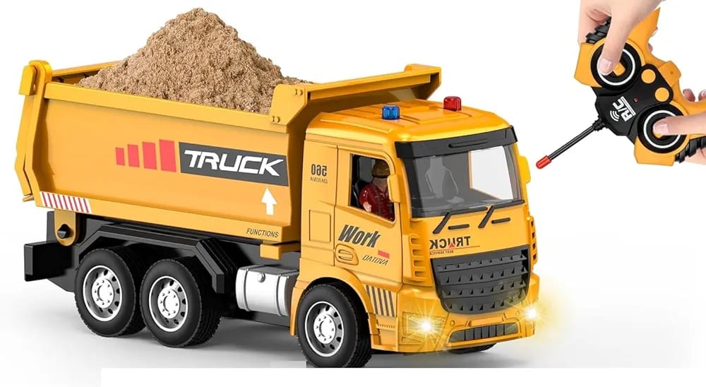 4 Channel Super RC Dumper Truck 1:20 Scale | Rechargeable Remote Control Construction Truck with Lights & Sound | Engineering Vehicle Truck