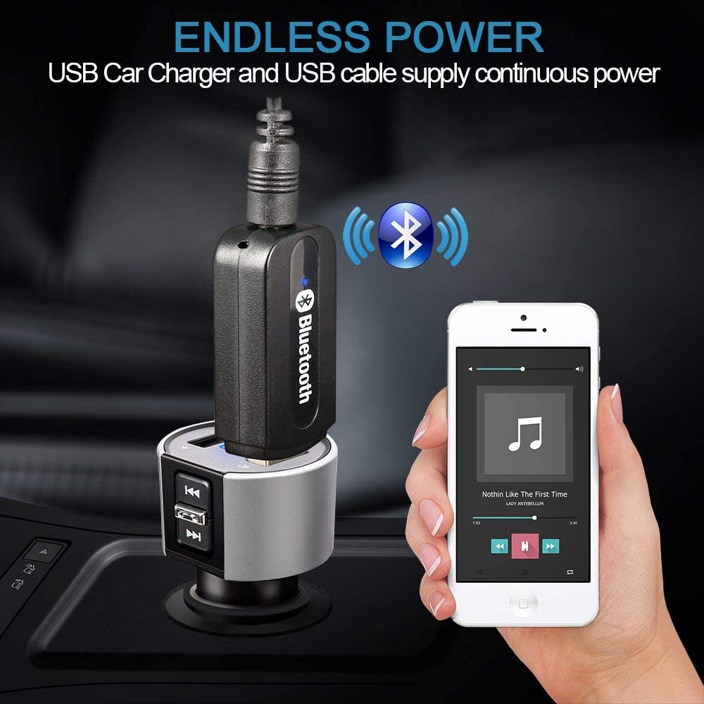 USB Bluetooth Music Receiver.USB Bluetooth Audio Music Receiver Adapter 3.5mm Stereo Output for Car Home Stereo