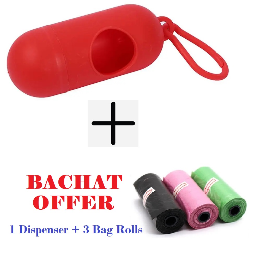 Capsule Shaped Dispenser with 15 x Disposable Baby Diapers Garbage Pet Rubbish Wastage Plastics Bags Roll