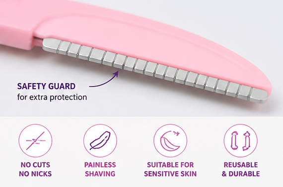 Original Japanese Pack Of 3- Feather Flamingo Facial Razor for Face, Eyebrows & Body shaving | 3-Piece Facial Touch-up Razor | Flamingo Facial Razors for Face, Eyebrows & Body Hair Removal