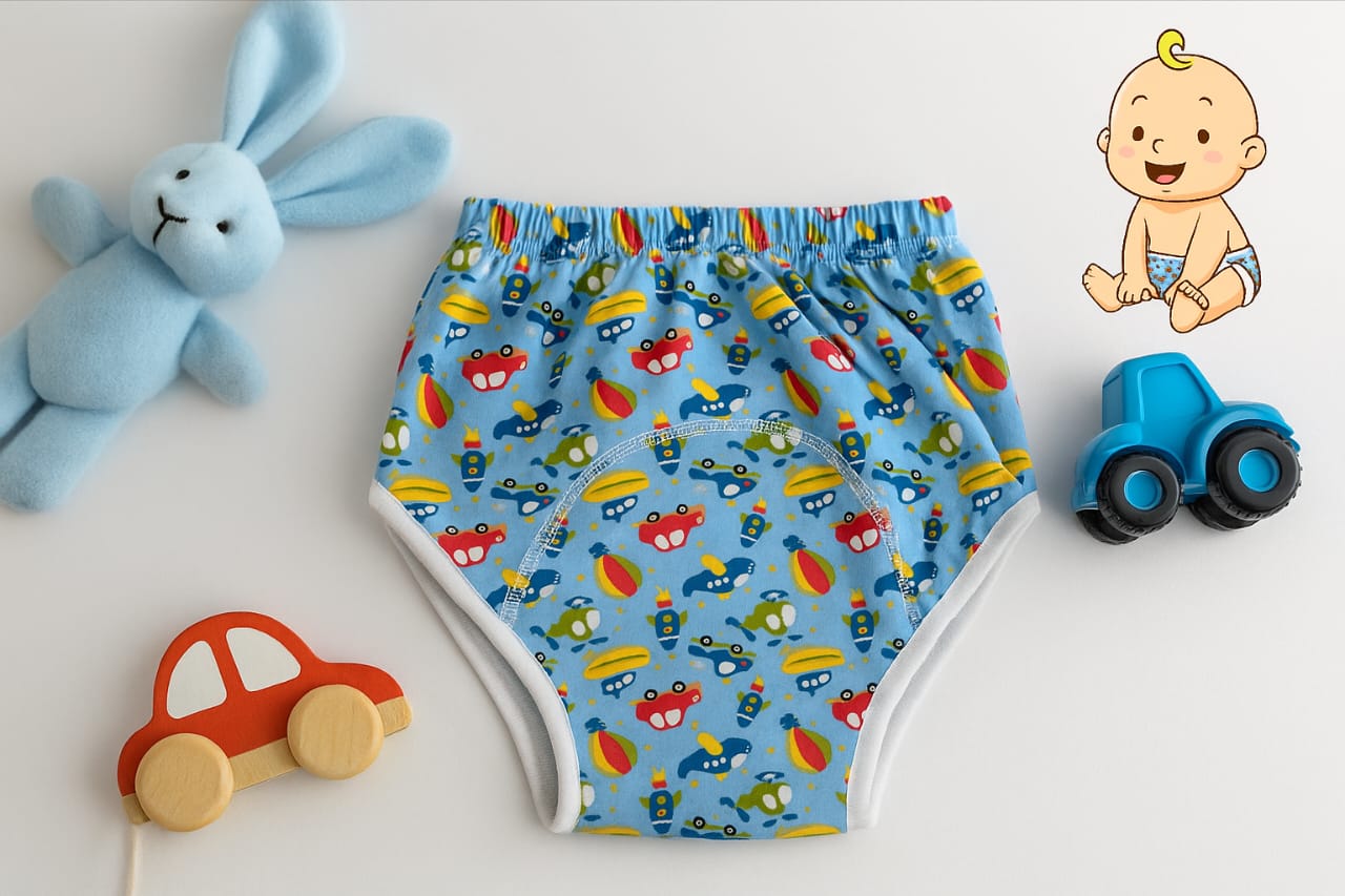 Reusable Cloth Diapers for Babies 6+ Months Cotton-Polyester Blend Cartoon Designs, Reusable & Washable, Adjustable Fasteners, 0-18kg - Zeri & Mori