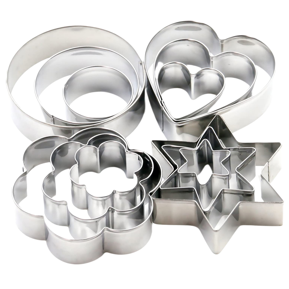 Cookie Cutter, Set Of 20 Pieces Pastry Moulle Agrave; Stainless Steel