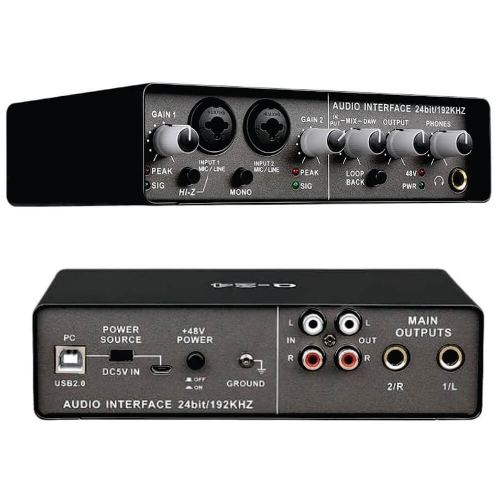 Teyun Q24 Q22 USB Audio Interface Dual Channel Sound Card 48v
