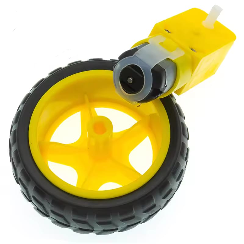 Set of 4 Smart Car Wheels with 3–6V DC Gear Motors – DIY Robot Kit for Arduino, STEM & Car Chassis Projects