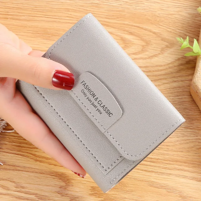 Mini Stylish Wallet for Girls PU Leather Short Card Holder Compact Design
