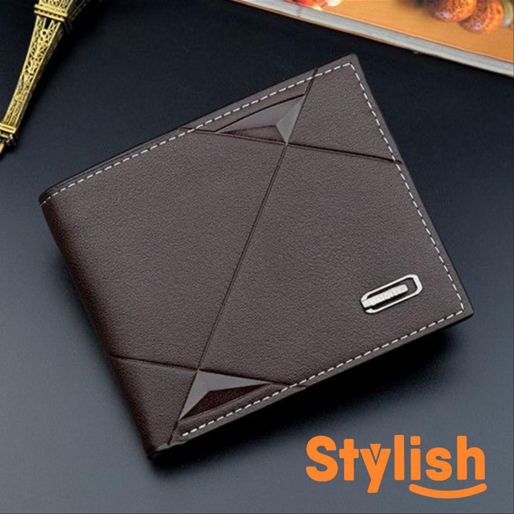 New Men's Wallet Short Multi-card Coin Purse Bifold Fashion Casual Wallet PU Leather Youth Thin Two-fold Horizontal Wallet Men 2023