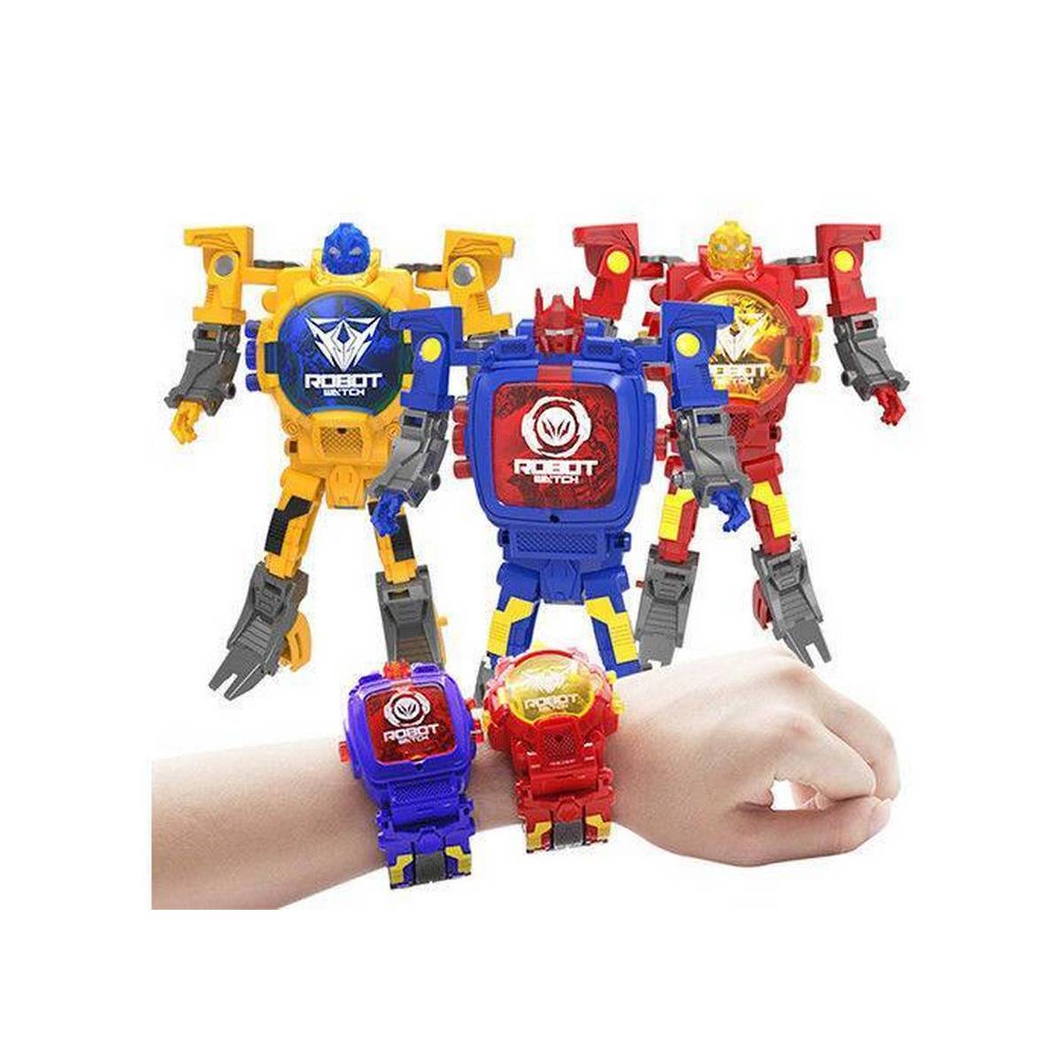 Children Sports Watch Robot Action Figures Transformation Toys Kids Student LED Digital Watch Xmas toy With Battery Children