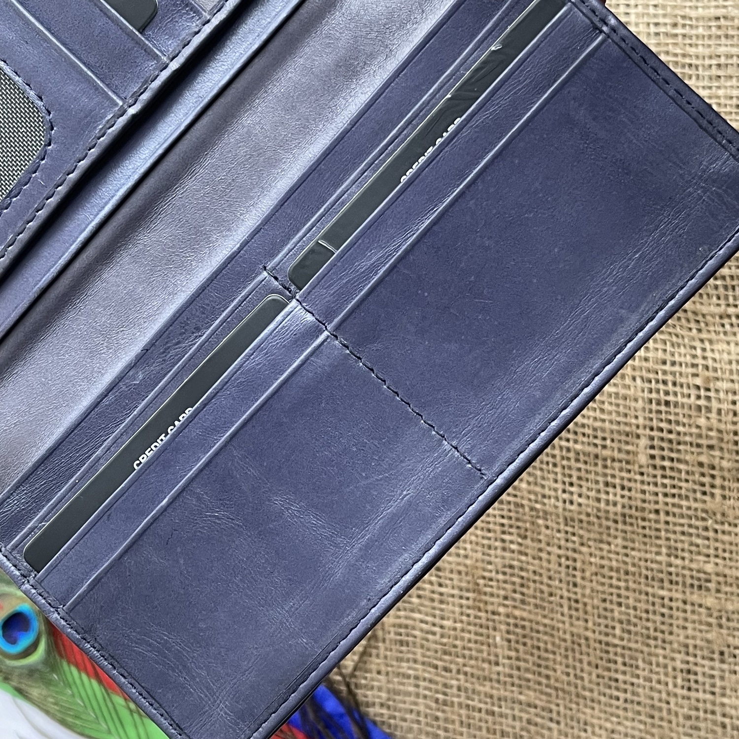 Long Wallet Genuine  Gray Leather for women