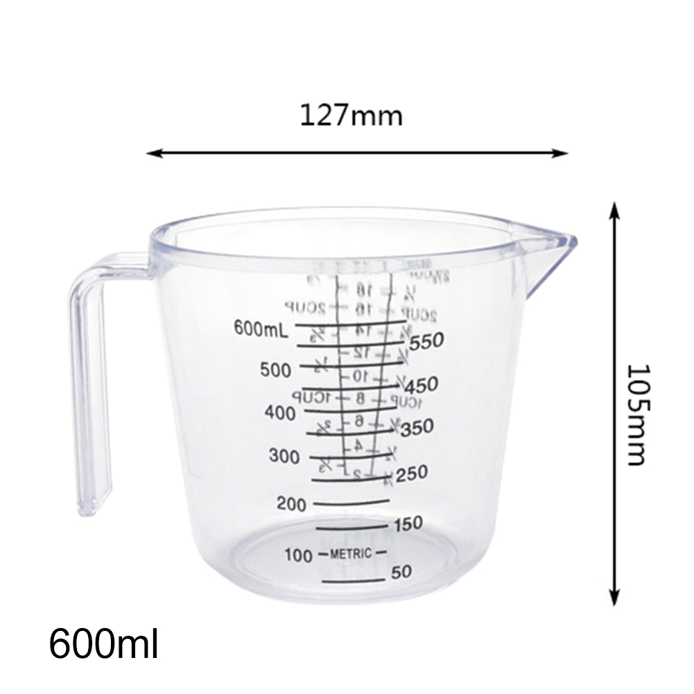 600Ml Handle Measuring Cup Mug Measurement Jug Plastic 1-Pcs