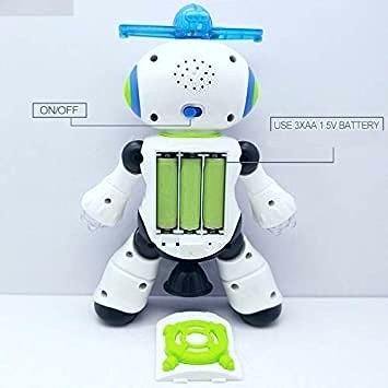 Fun Blast Dancing Robot With Music, Robot For Kids With 3D Flashing Lights, 360 Degree Rotation Toy Robot For Kids - Plastic