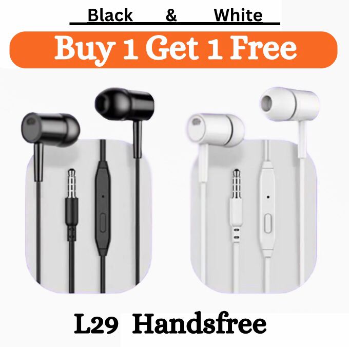 Buy 1 Get 1 Free | L29 Handsfree | Universal 3.5mm Earphones | Heavy Bass & Clear Sound | Compatible with All Android Devices.