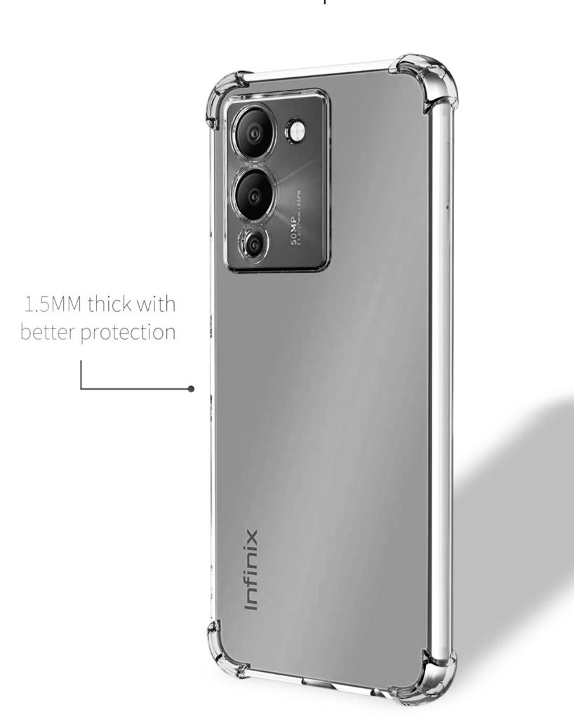 Infinix Note 12 G96 Transparent 6D Silicone Soft Bumper Back Cover Clear Jelly Case Shockproof Lightweight Protective Case