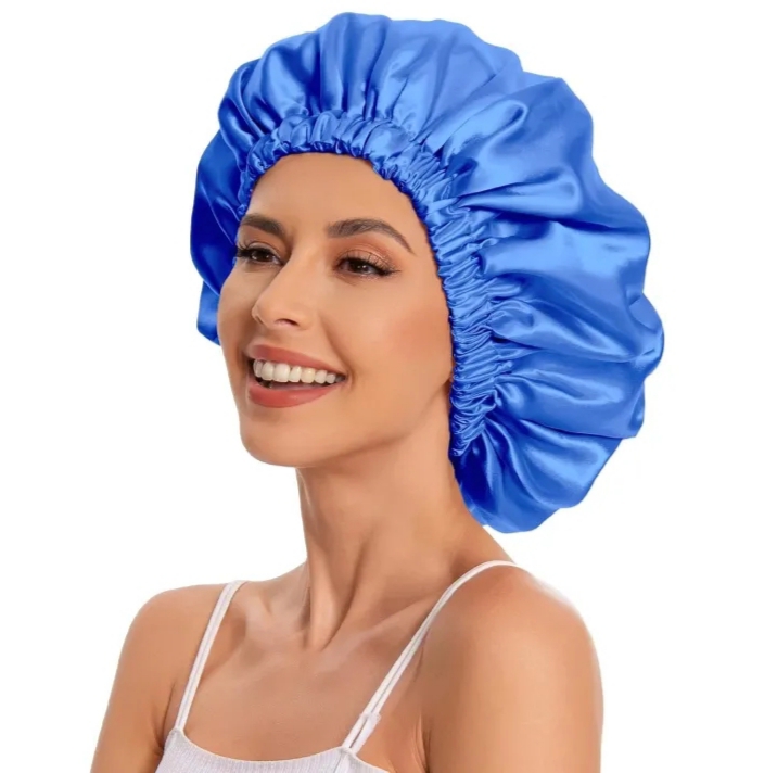 Satin Silk Bonnet for Sleeping - Double layer Soft Silk Cap Adjustable Silk Sleeping Caps .