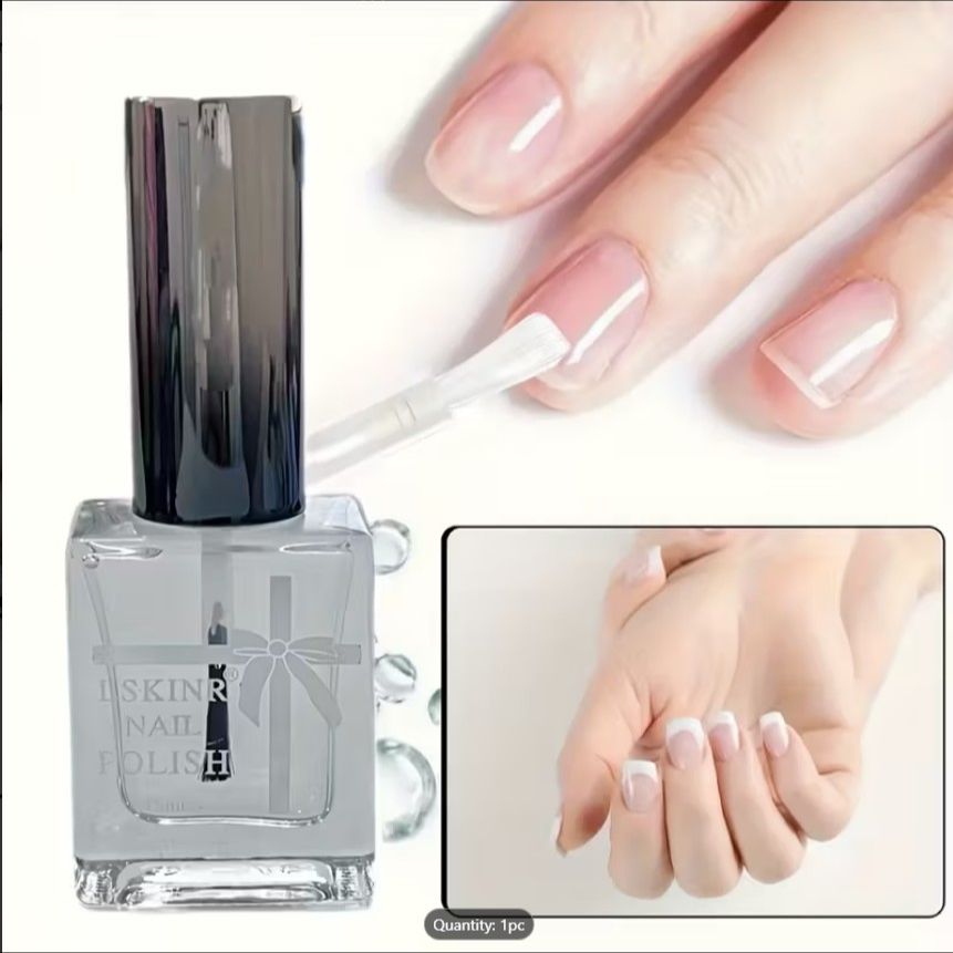 PREMIUM Quality Clear Nail Polish Bottle | Fast-Drying Transparent Gel Polish | Hypoallergenic & Moisturizing Formula for Nail Art, Extensions & Cuticle Care