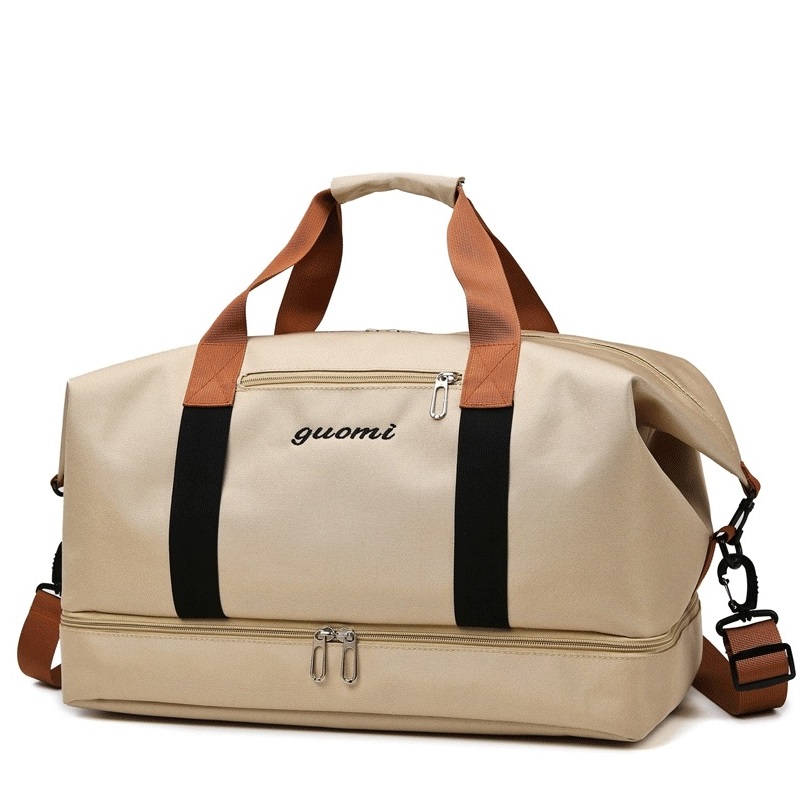 Travel Bag Waterproof Weekender Bags Oxford Cloth Luggages Handbag Shoulder Bag Traveling Bag Dry and Wet Separation Sport Bag Fitness Bag Gym Totes for Men Women ( Pink/Black)