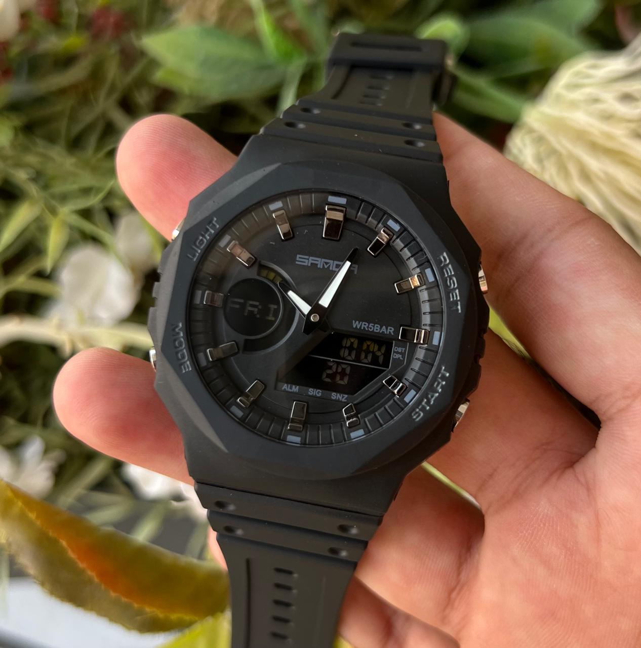 MEN'S Dual Time Wrist Sports Watch Sanda 6016 Waterproof WorldTime Model
