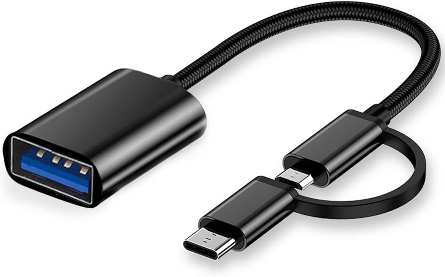 2-in-1 USB C/Micro to USB Adapter, OTG Adapter Cable