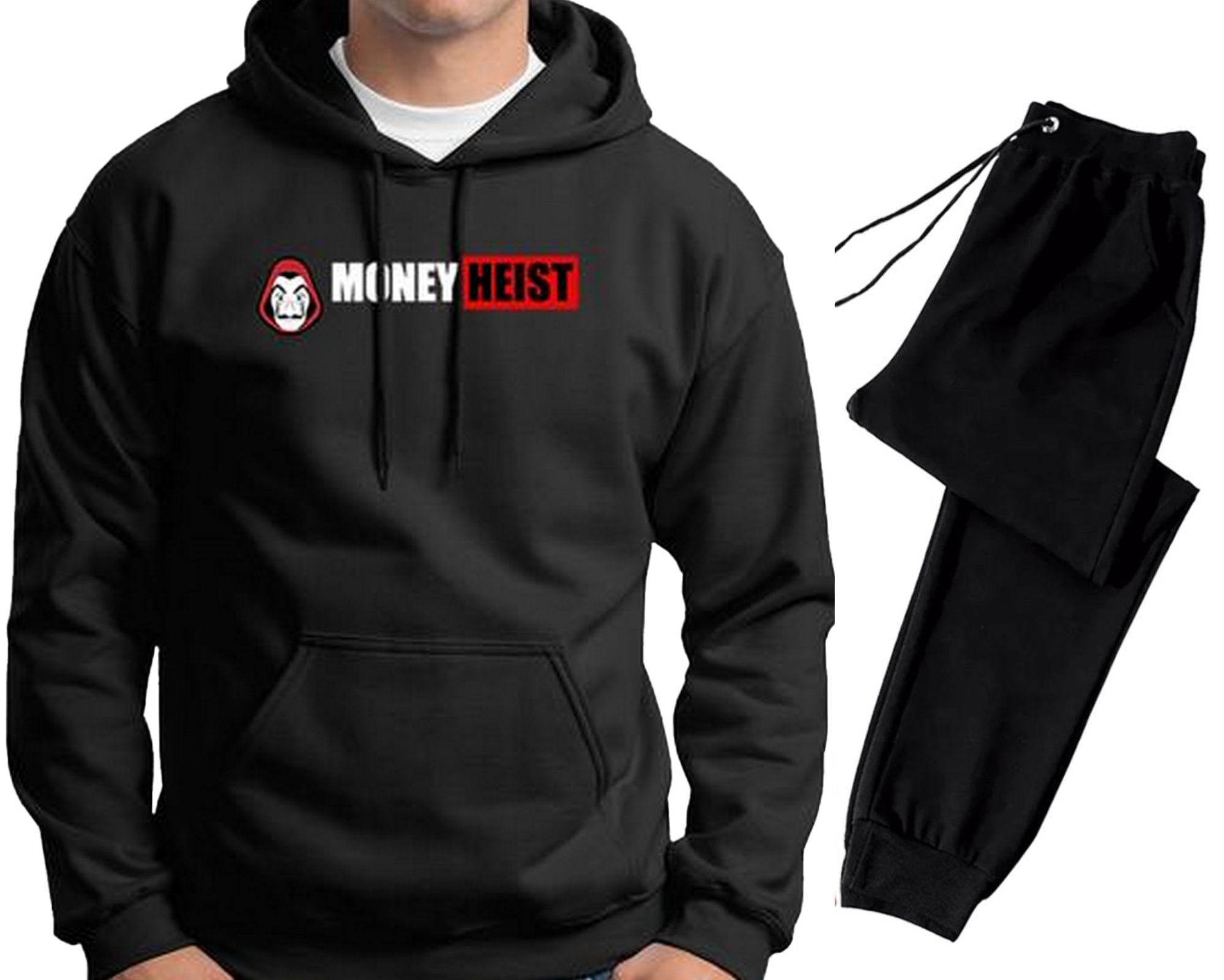 Markhor Printed Fleece Winter Tracksuit Hoodie and Trouser for Men