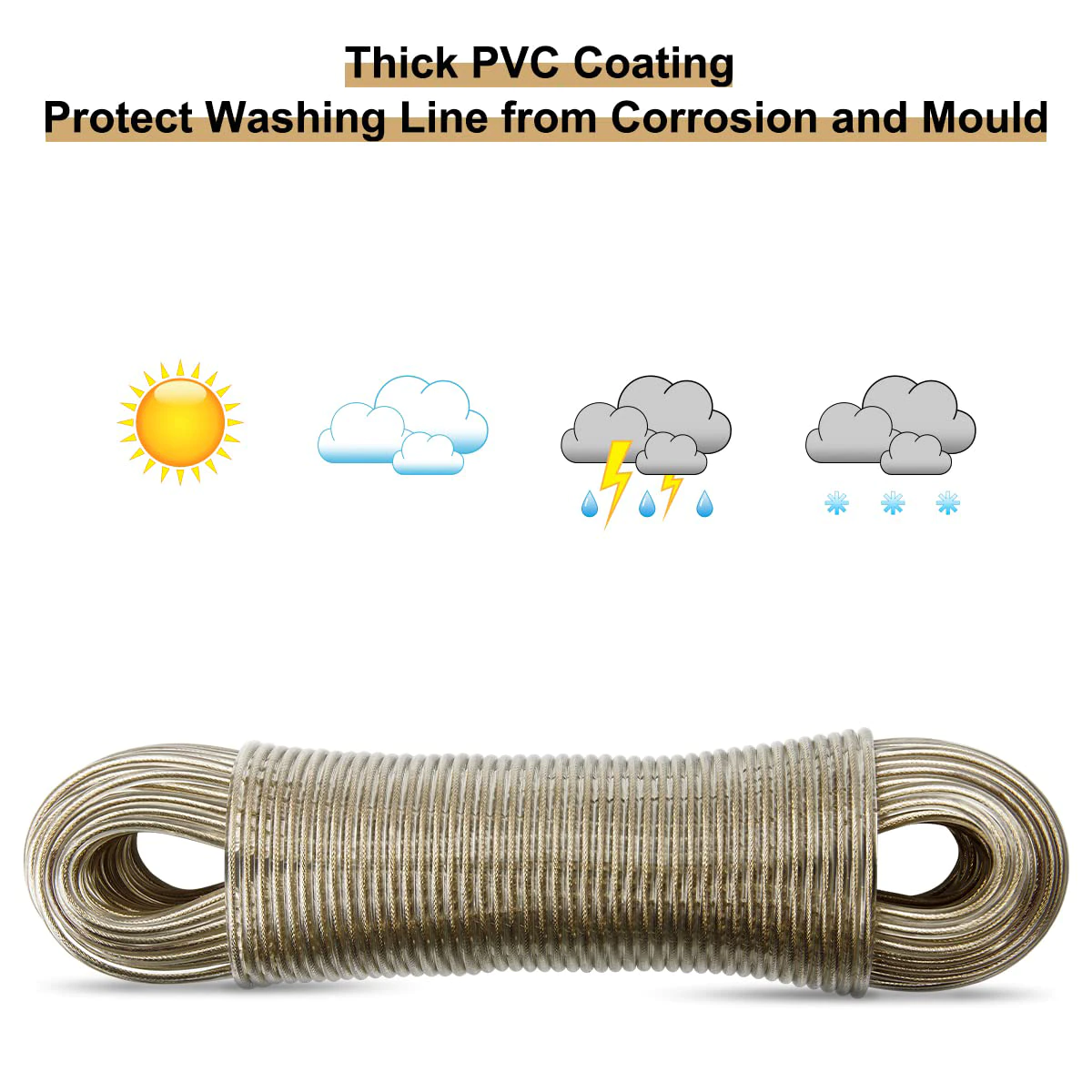 Cloth Covered Rope Wet clothes hanging rope cloth laundry rope pvc coated metal steel ...