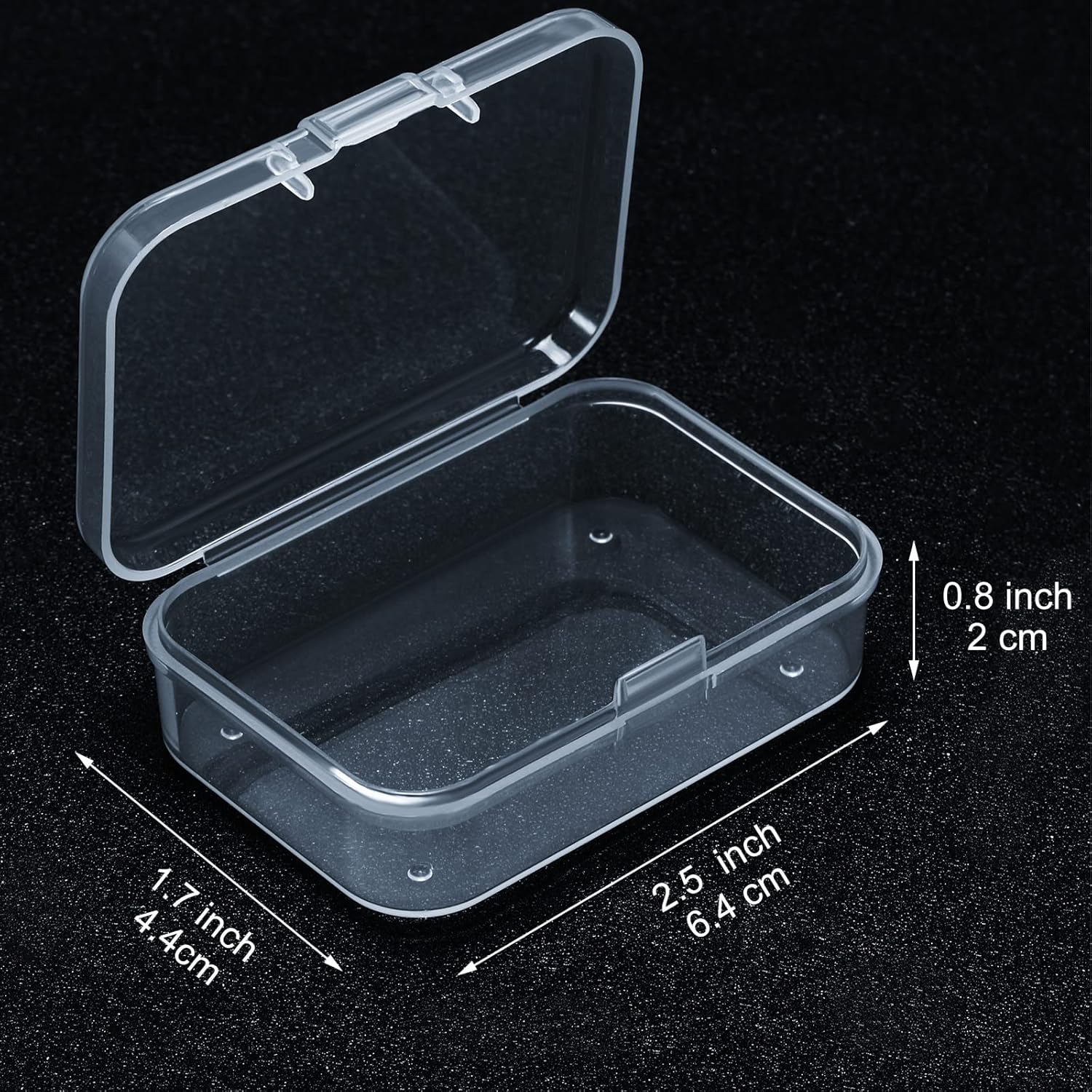 Embellet Small Plastic Jewelry Storage Box Transparent Flip Portable Pill Container Jewelry Holder Packaging Earrings Display Case
