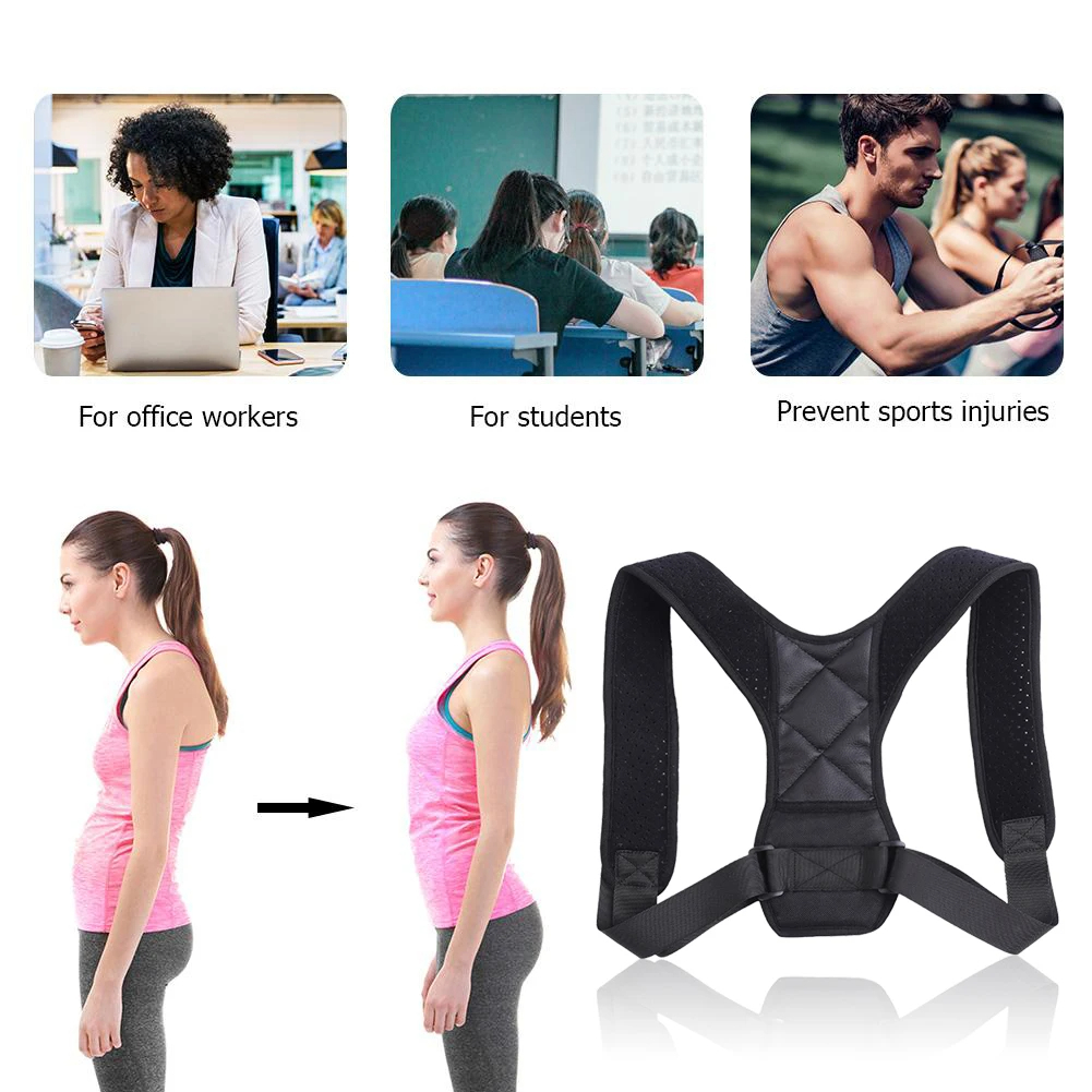 100% original & real Adjustable Back Posture Corrector  Back Shoulder  Brace Support Belt Posture Correction  Best Back Posture Use For anywhere