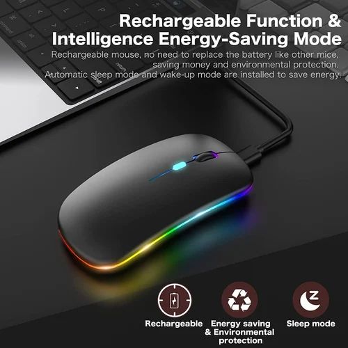RGB WIRELESS MOUSE RECHARGEABLE 2.4GHZ + Bluetooth WITH ADJUSTABLE DPI