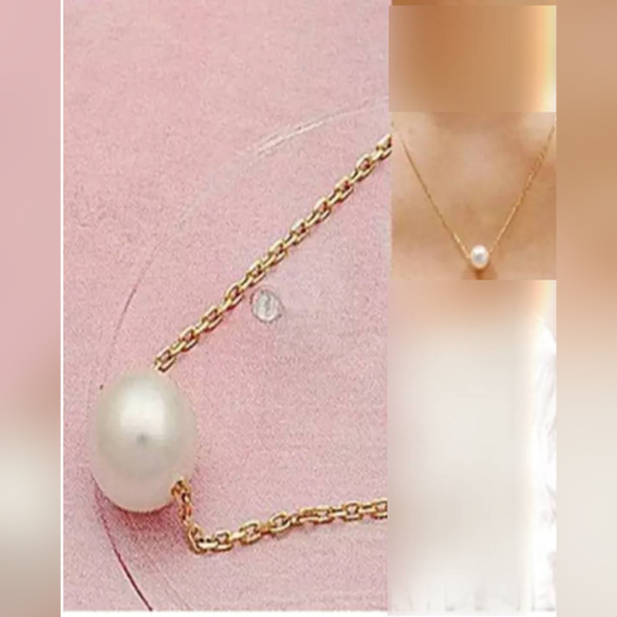 Scenic White Pearl Golden Chain Necklace