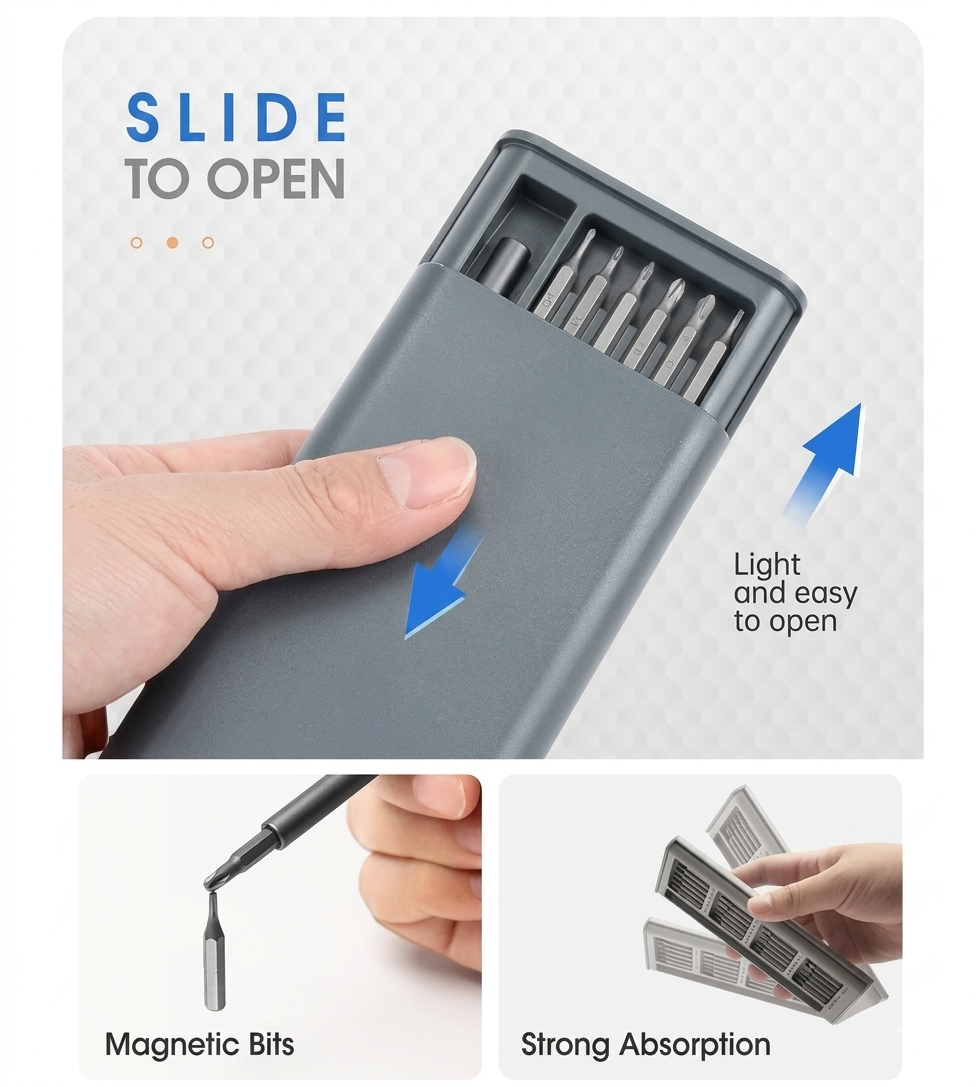 24 in 1 Magnetic Precision Screwdriver Set | Multi-Function Repair Tool Kit for Mobile, Laptop, Watch, Glasses & Electronics | Professional Precision Kit for Repairing | 25 in 1 Screwdriver Kit