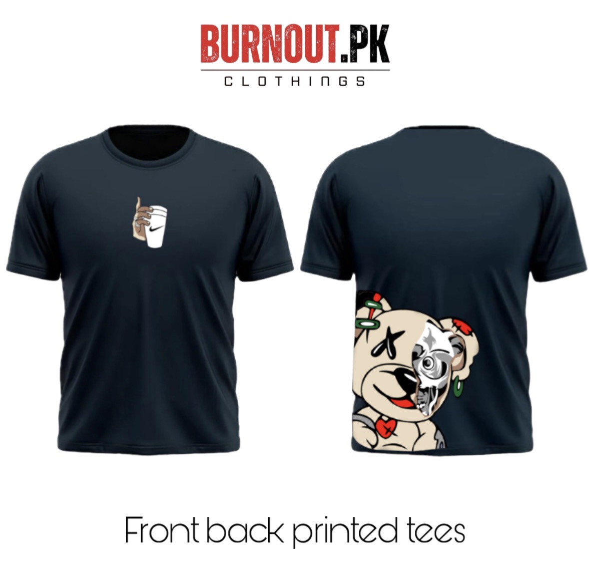 BURNOUT.PK NEW TRENDY SUMMER COLLECTION PRINTED TSHIRTS FOR MENS AND WOMENS