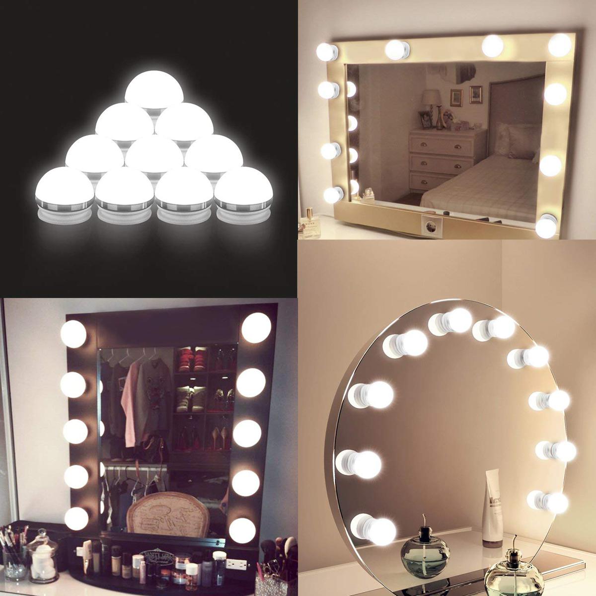 LED Vanity Mirror Lights Kit with 10 Dimmable Bulbs For Makeup Dressing Fixture Strip For Makeup Mirror Vanity Table Set