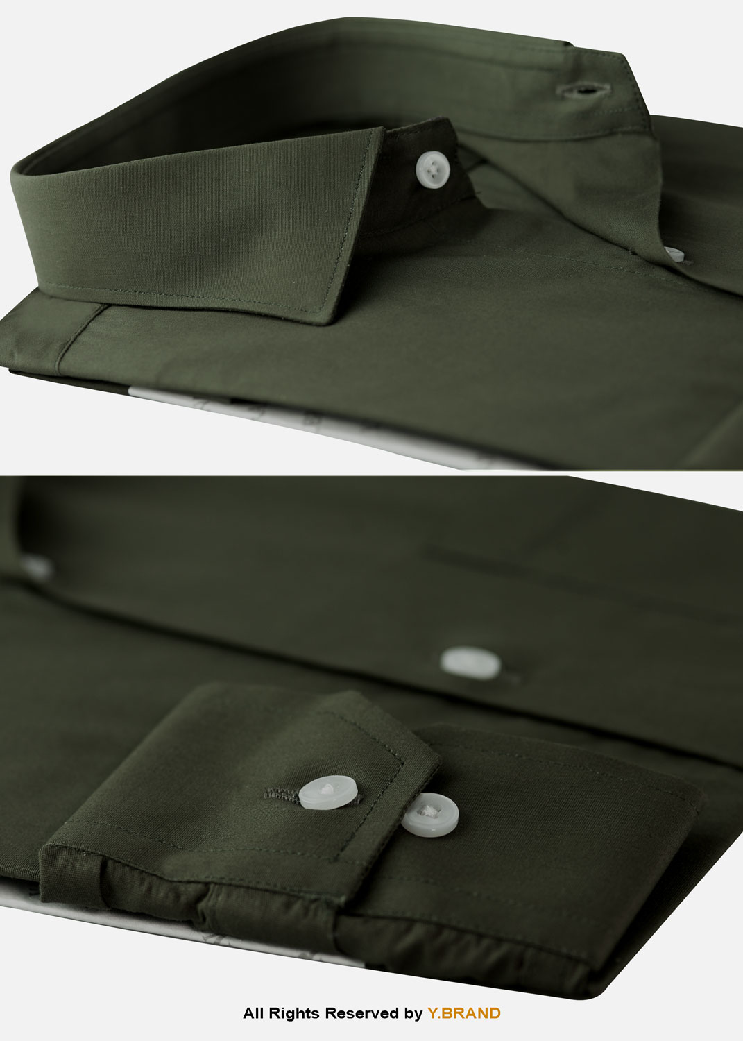 YBRAND-Dark Olive Green formal shirt FS-1065