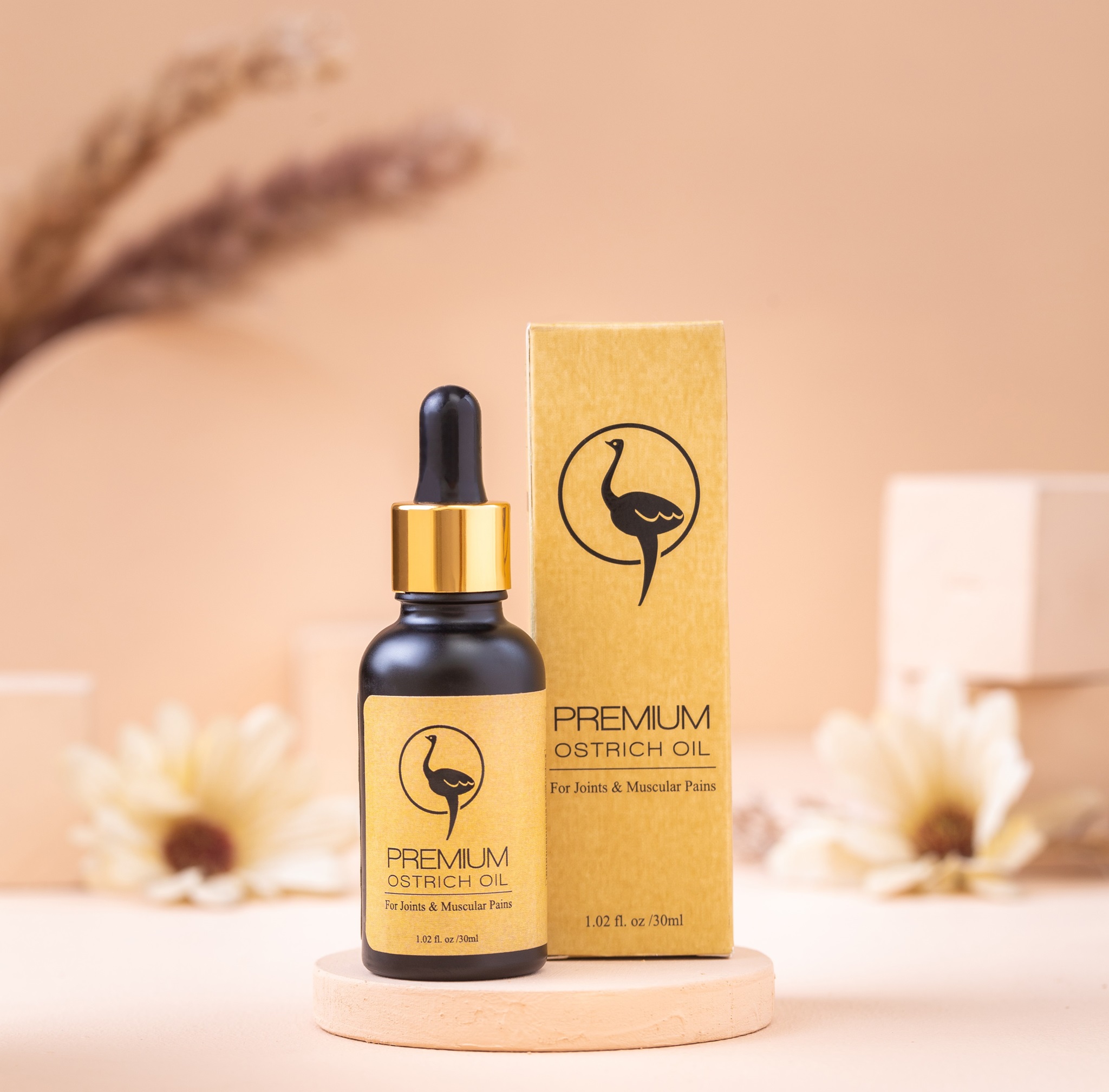 Premium Ostrich Oil 15ml | For Muscles, Knee & Joint Pain Relief | Fast Absorbing Massage Oil by Nutra Cure | Natural Pain Relief Oil;;