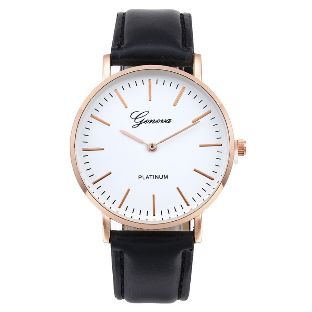 Business Watch Luxurious Casual Quartz Leather Lightly Embossed Leather Strap Mens Watch Suitable Gifts for Men