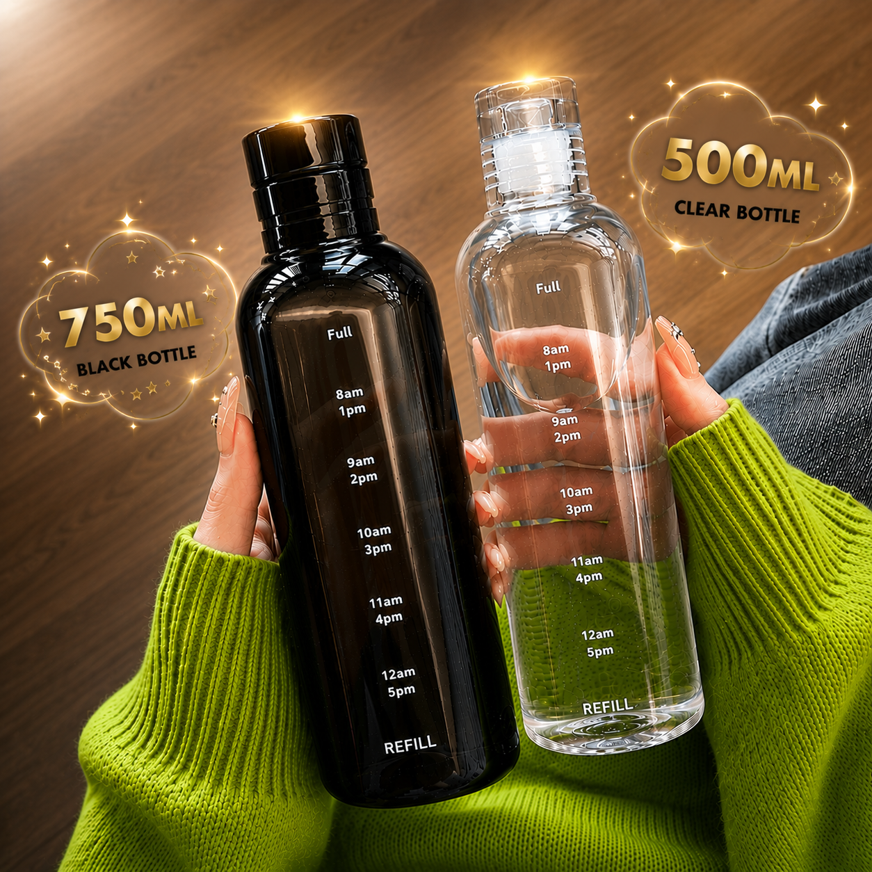Clear Plastic Water Bottle 500/750 Ml Capacity With Time Marker And Leak Proof Cover Transparent Water Bottle Multicolor Eco Friendly Reusable For School Office Gym And Travel Bpa Free Healthy Drinking
