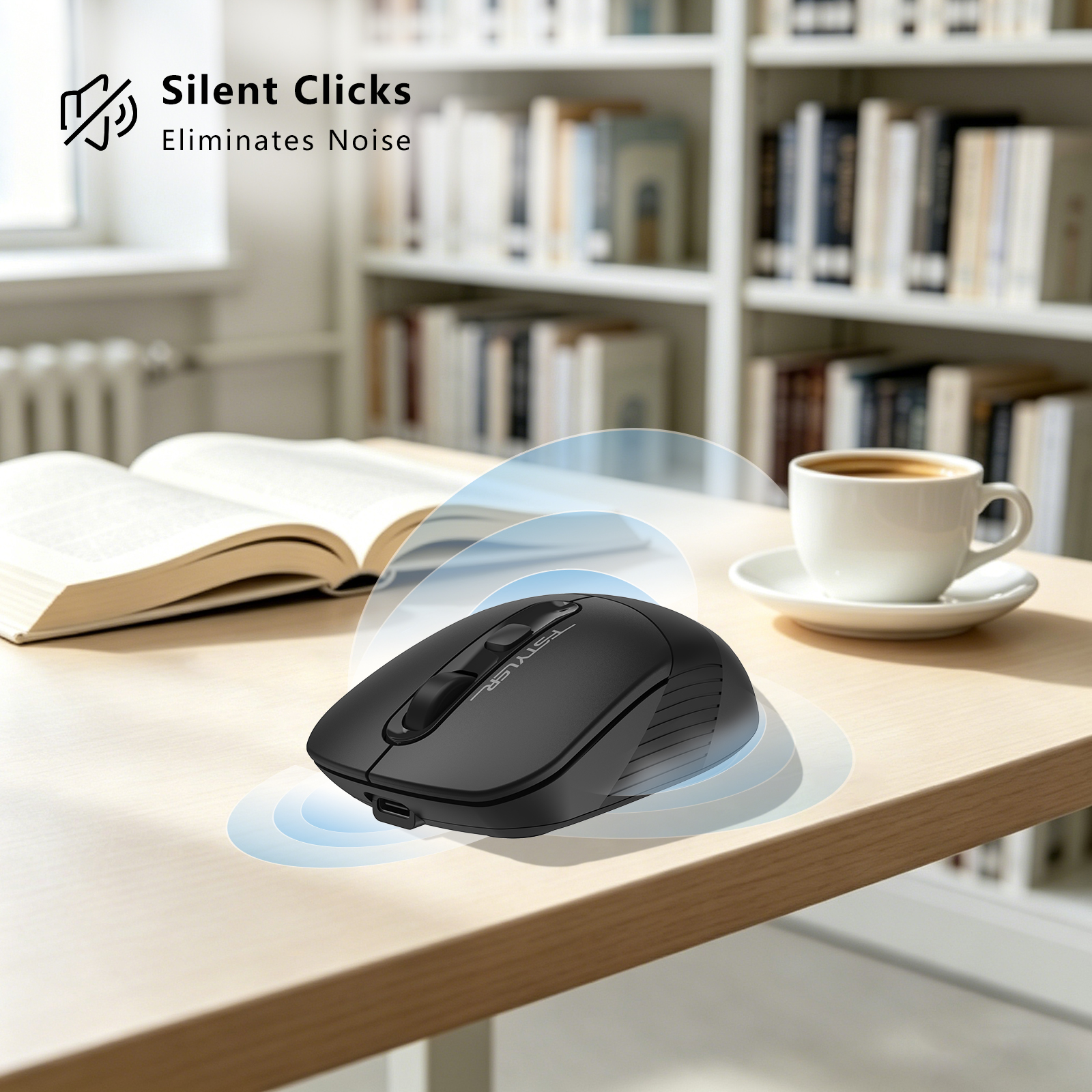 A4Tech FB10CS - 2.4G - Black - Great for Work and Study - Ergonomic Comfortable Design