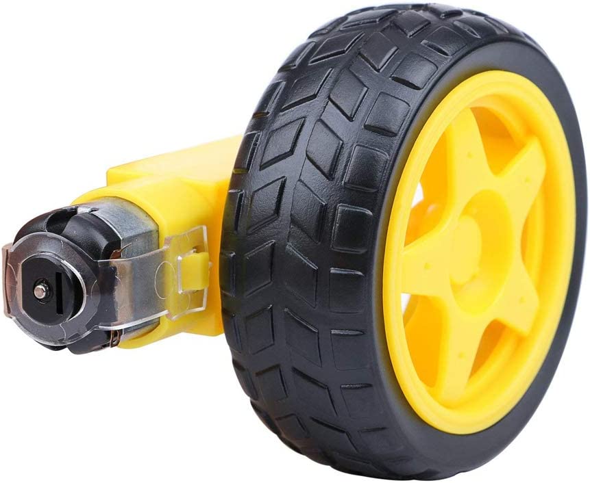 Smart Car Tyre Wheel With Gear Dc 5V Motor Diy Car Robot Arduino | Daraz.pk