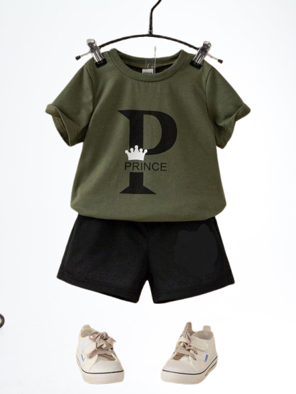 T-Shirts And Short Pants For Baby Girls  & Boys Round Neck Short Sleeves Tee Top's Clothes Sets Dresses Outfit Fajar Stock
