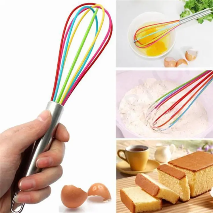 12 inch Stainless Steel Semi-Automatic Whisk Handhold Push-Type Egg Beater for Home Kitchen Stainless Steel Eggbeater
