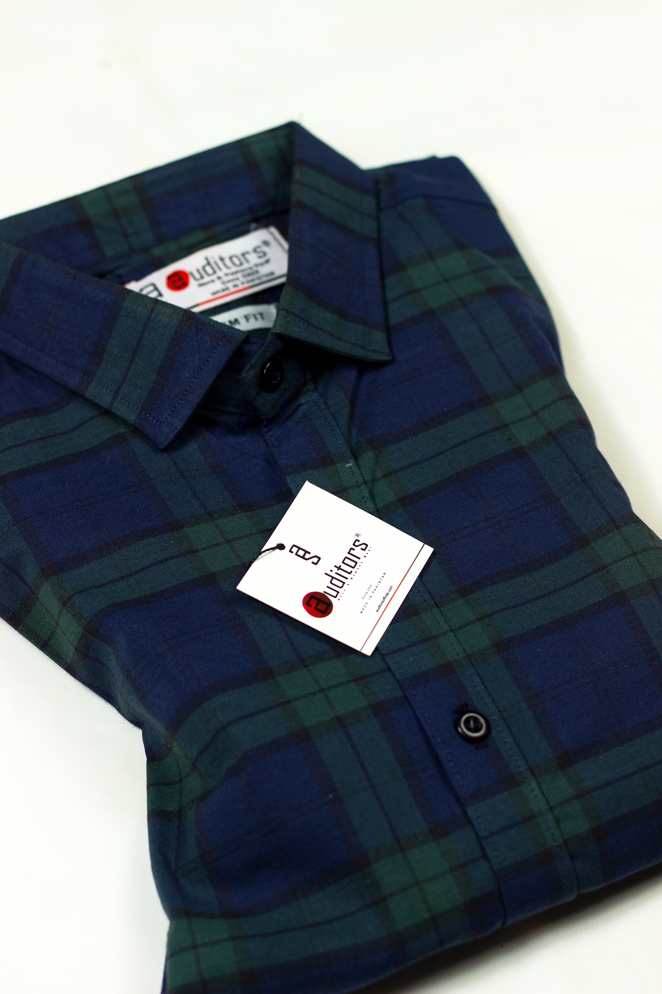 Auditors®️ Mens Semi-Formal Cotton Check Shirt Navy Blue Colour Soft Cotton Fabric For Mens - For Office and Events