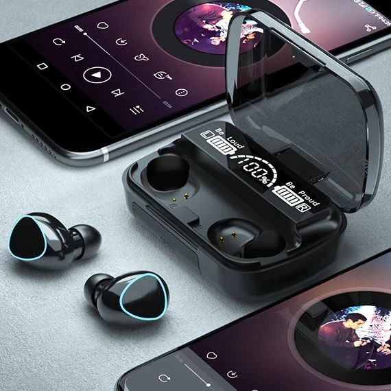 Original M10 & M90 Air pod TWS Double Wireless tws Bluetooth Hand Free with Power Bank Stereo Earphones White bluetooth ear phone for all cell phones use