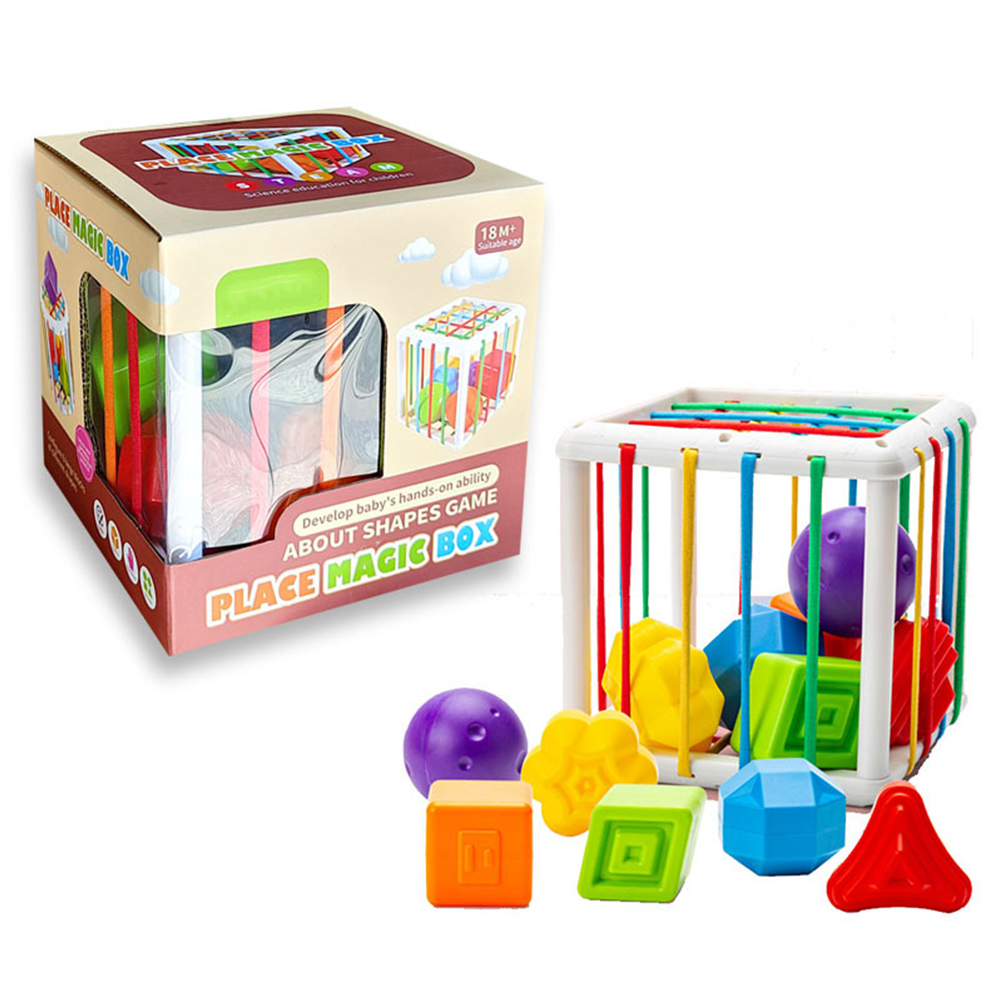 PinShang Baby Sensory Toys Colorful Shape Cube Bin Sorting Game
