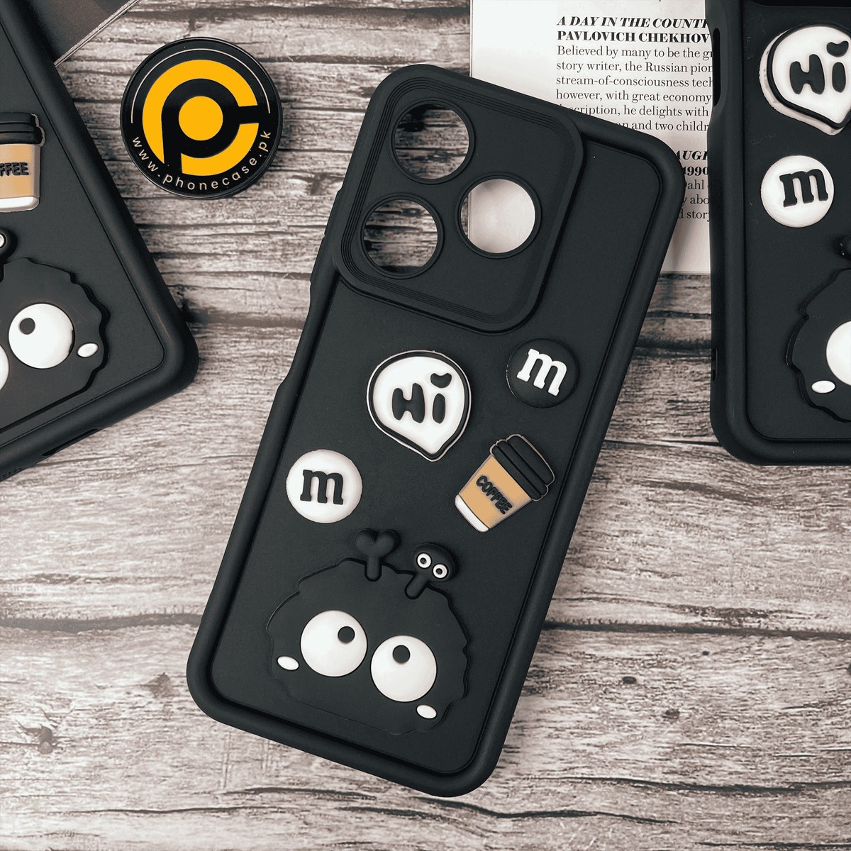 Tecno Spark 10/10c Cute 3D Briquette m&m icons Liquid silicon Case