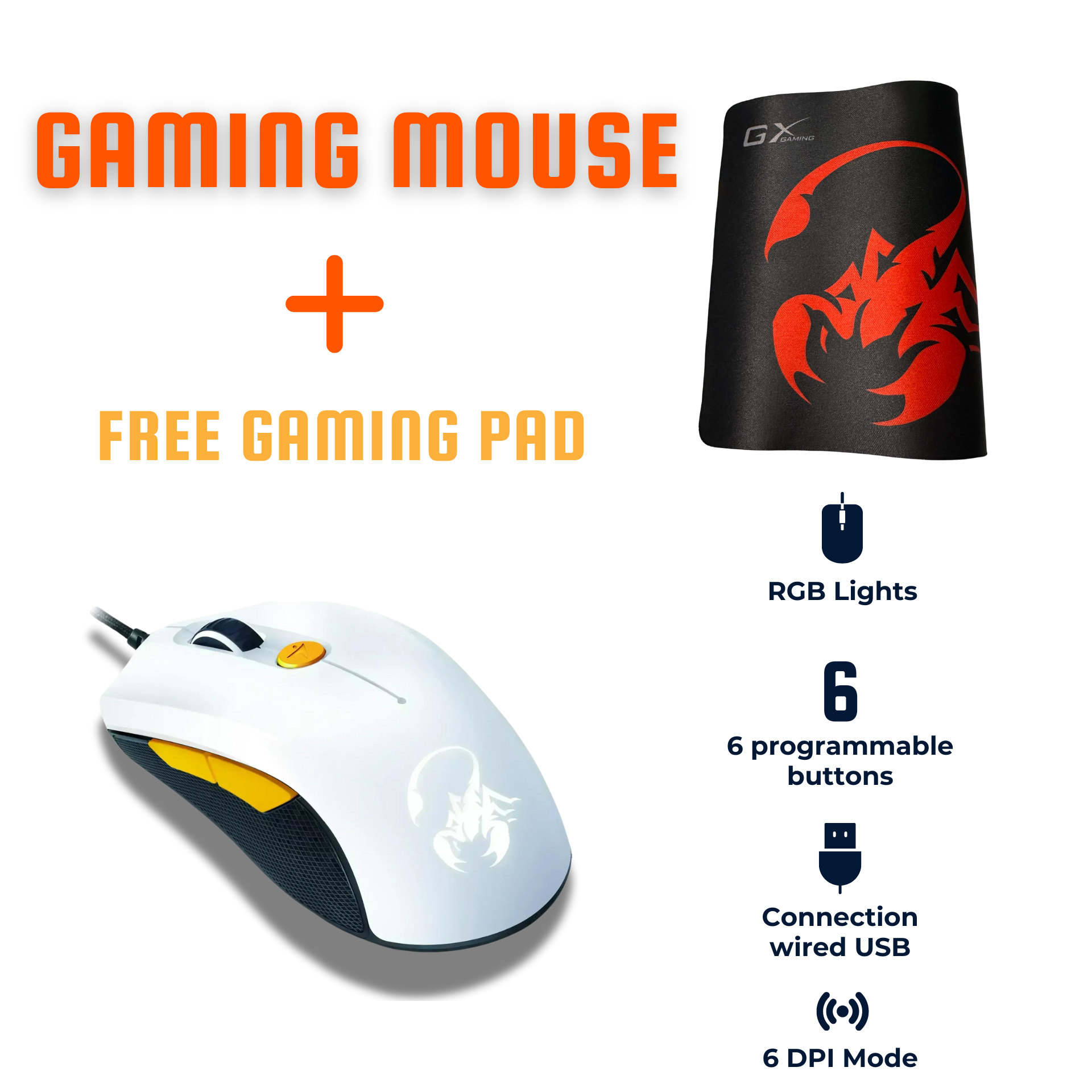 RGB Gaming Mouse Genius GX / Mouse with Free Scorpion Mouse Pad 5