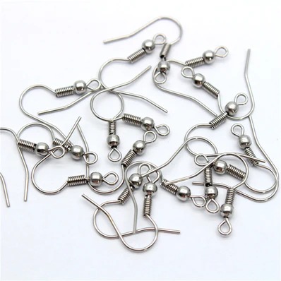 Earring Hooks Base For Jewellery Making Silver (50 Pairs)