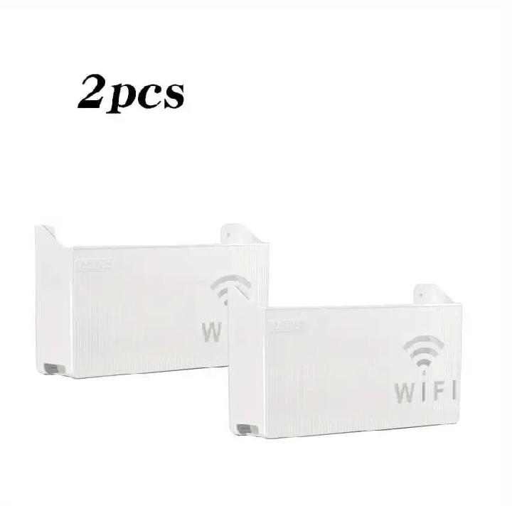 Wireless Wifi Router Shelf, Wall-mounted Cable Power Bracket Organizer, Router Wall Hanging Rack, Game Console Box, Self Adhesive Storage Rack, ABS Cable Organizer Box, Socket Power Cord Storage Shelf, Home Office Wall Organizer Management