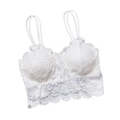 Lady Bra Full Cup Flower Pattern Lace Push Up Stretchy Bra
