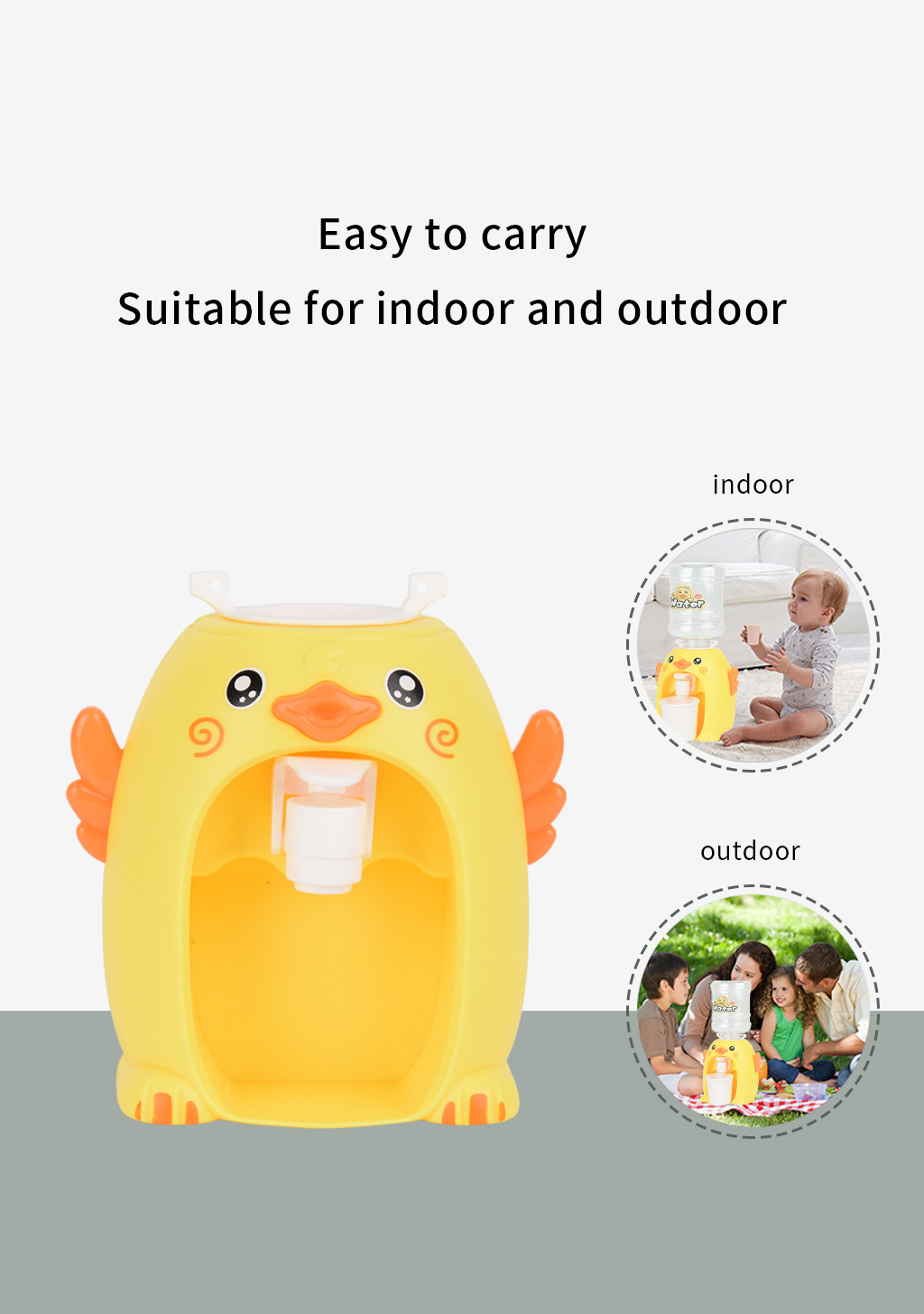 Simulation Pretend Play Bear & Duck Water Dispenser Cute Dispenser For Kids