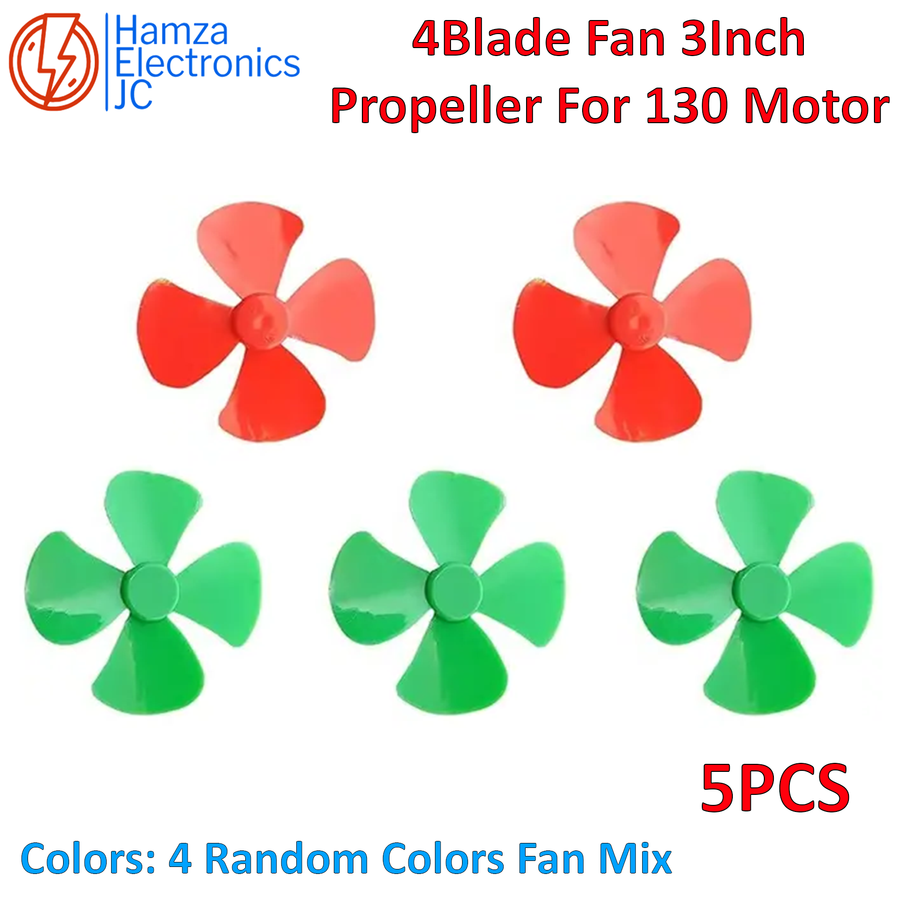 5/10-Pack 4-Blade 3-Inch Motor Propellers for 130 Series Motors - High-Performance Durable Prop Blades