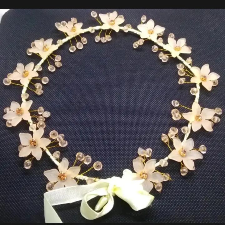 New Fashion Flower Headband With Ribbon Wearth Wedding Party ladies Girls Garlands Floral Crown Rhinestone Hairband