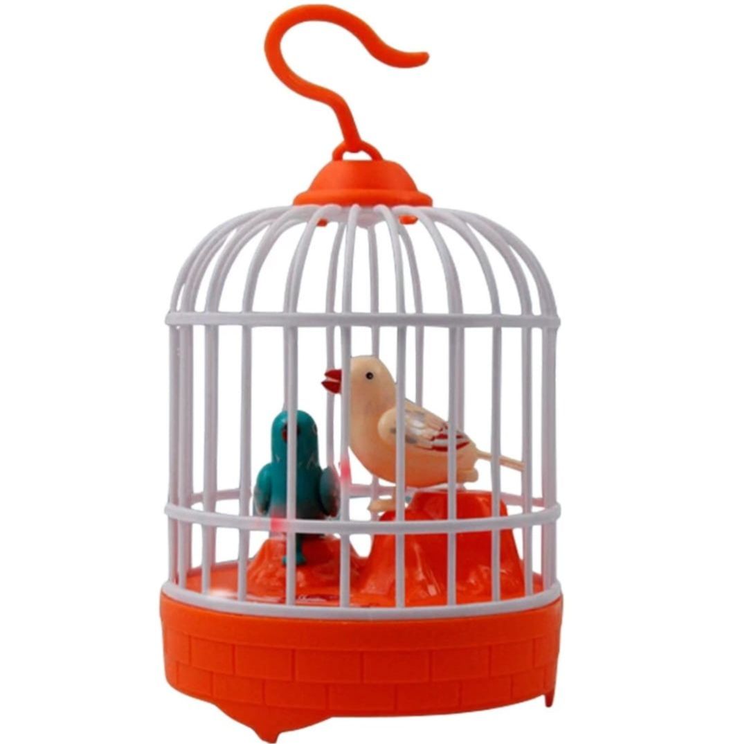Interactive Singing Birds Cage with Voice Control Light & Sounds, Educational Electronic Pet Toy for Kids, New - Multicolor